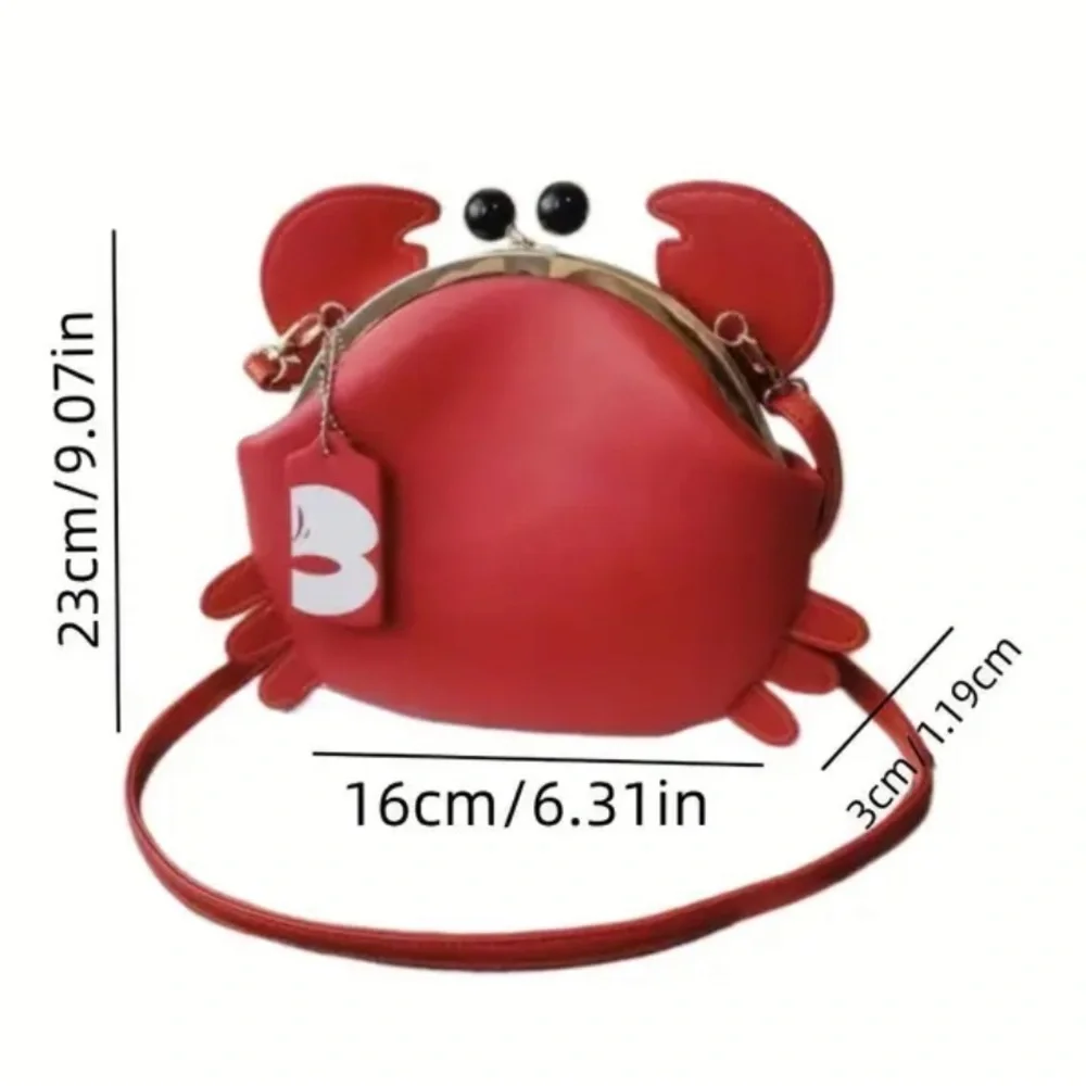 🆕 Cute Crab Crossbody Bag, PU Leather Handbag - Ariel 🧜‍♀️ - Sebastian 🦀